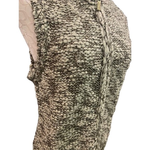 Medium Petite Charter Club Women's Full Zip Sweater Vest Tan Gold Metallic - Picture 3 of 7